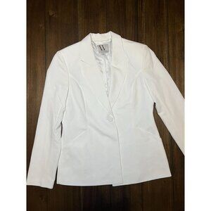 Worthington Women's White Blazer Size Small Lined Button Closure‎ Tailored Notch